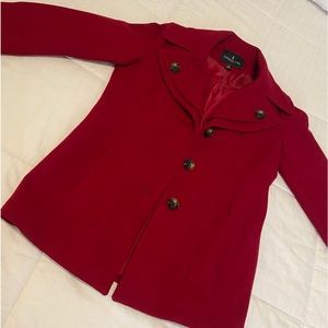 Red Women's Double Breasted Coat, Medium